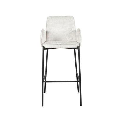 Barkruk Joni - Beige - Fluweel - Zithoogte 78 cm