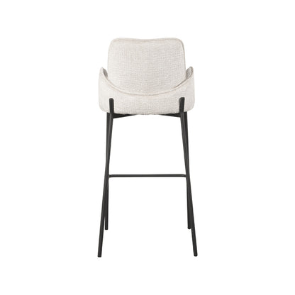 Barkruk Joni - Beige - Fluweel - Zithoogte 78 cm