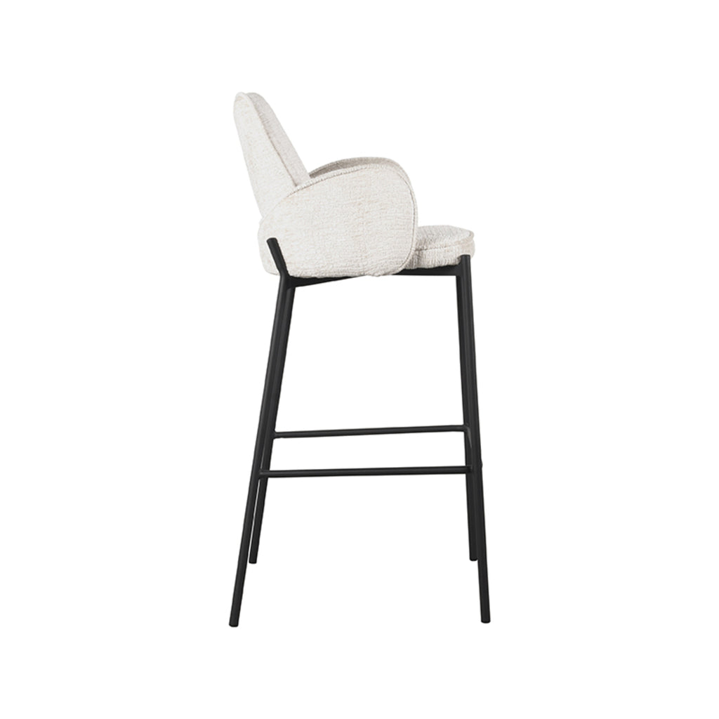 Barkruk Joni - Beige - Fluweel - Zithoogte 78 cm