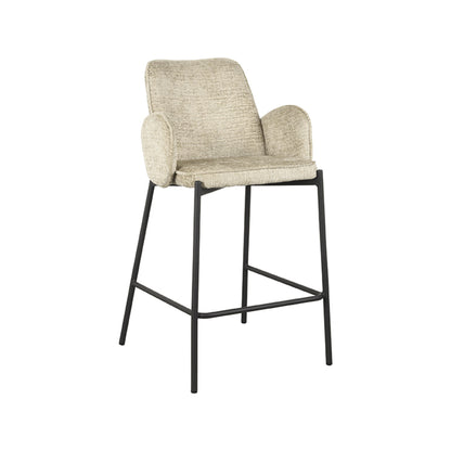Barkruk Joni - Beige - Fluweel - Zithoogte 65 cm