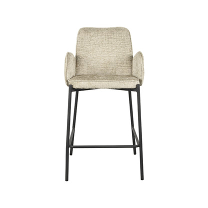 Barkruk Joni - Beige - Fluweel - Zithoogte 65 cm