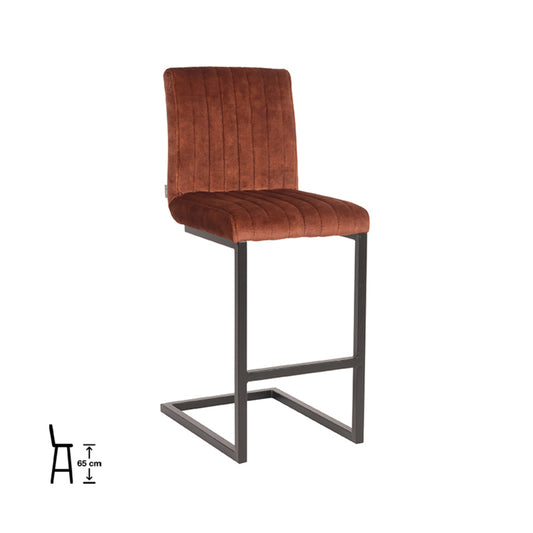 Barkruk Milo - Rust - Velours - Zithoogte 65