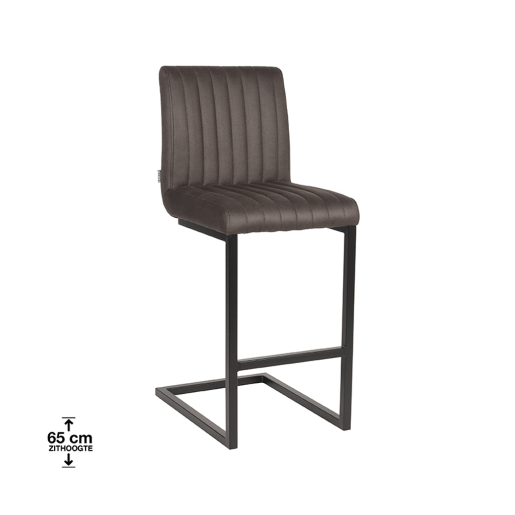 Barkruk Milo - Antraciet - Microfiber - Zithoogte 65