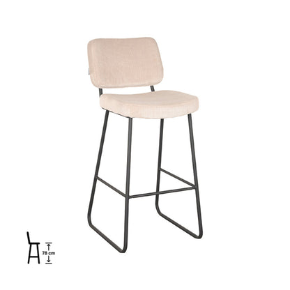 Barkruk Noah - Naturel - Ribcord - Zithoogte 78