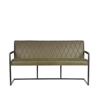 Eetkamerbank Denmark - Army green - Microfiber - 155 cm