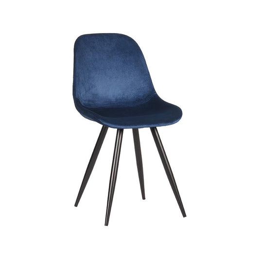 Eetkamerstoel Capri - Blauw - Fluweel