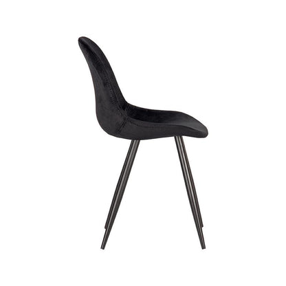 Eetkamerstoel Capri - Zwart - Fluweel