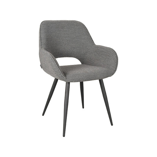 Eetkamerstoel Fer - Grijs - Boucle