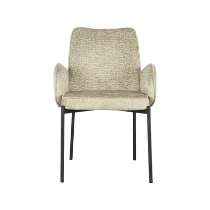 Eetkamerstoel Joni - Beige - Fluweel
