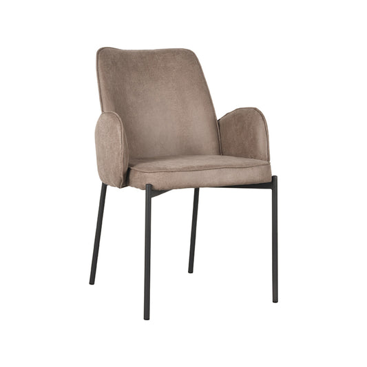 Eetkamerstoel Joni - Taupe - Microfiber