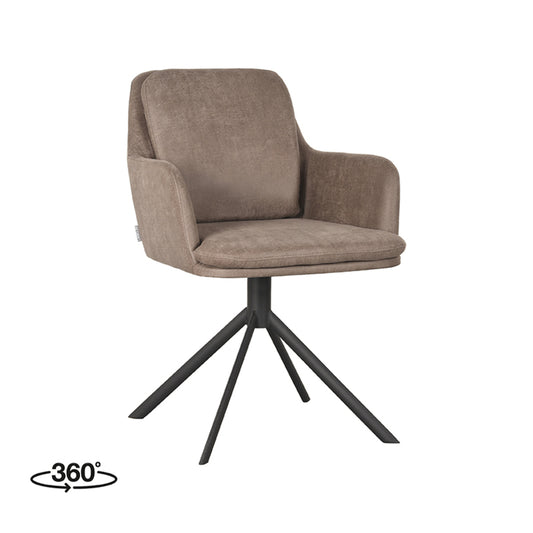 Eetkamerstoel Joy - Taupe - Microfiber