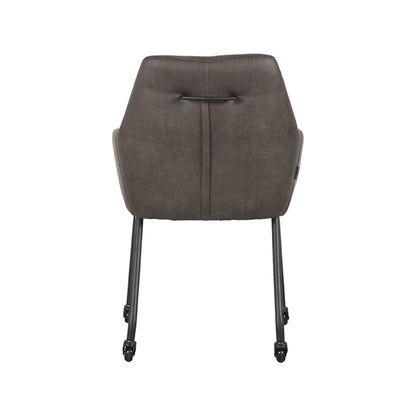 Eetkamerstoel Lenny - Antraciet - Microfiber