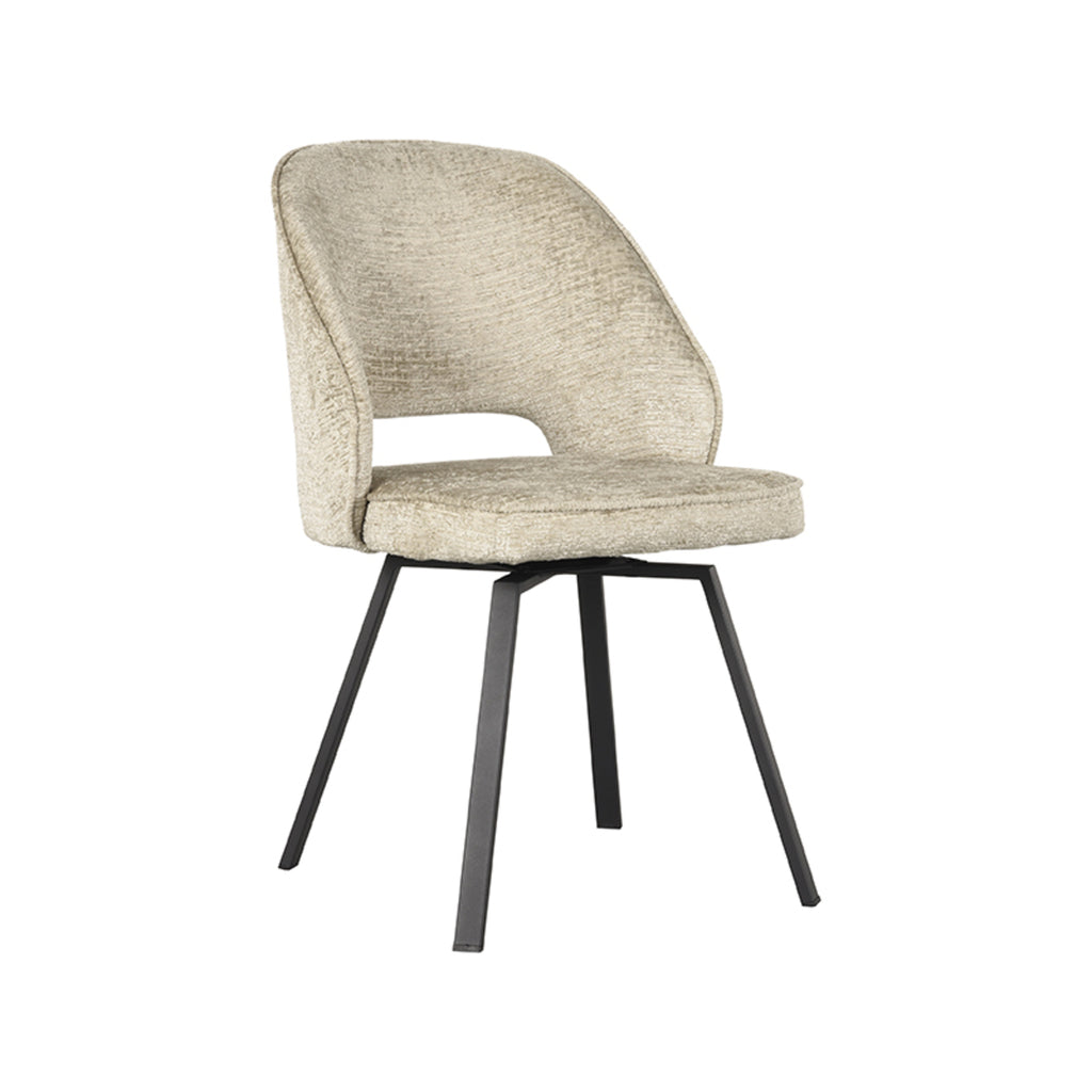 Eetkamerstoel Lewis - Beige - Fluweel