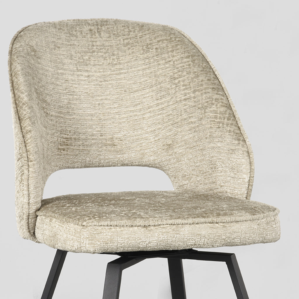 Eetkamerstoel Lewis - Beige - Fluweel