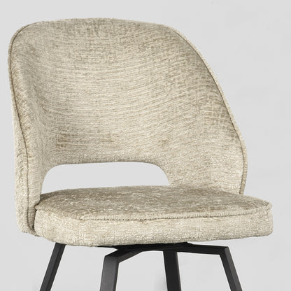 Eetkamerstoel Lewis - Beige - Fluweel
