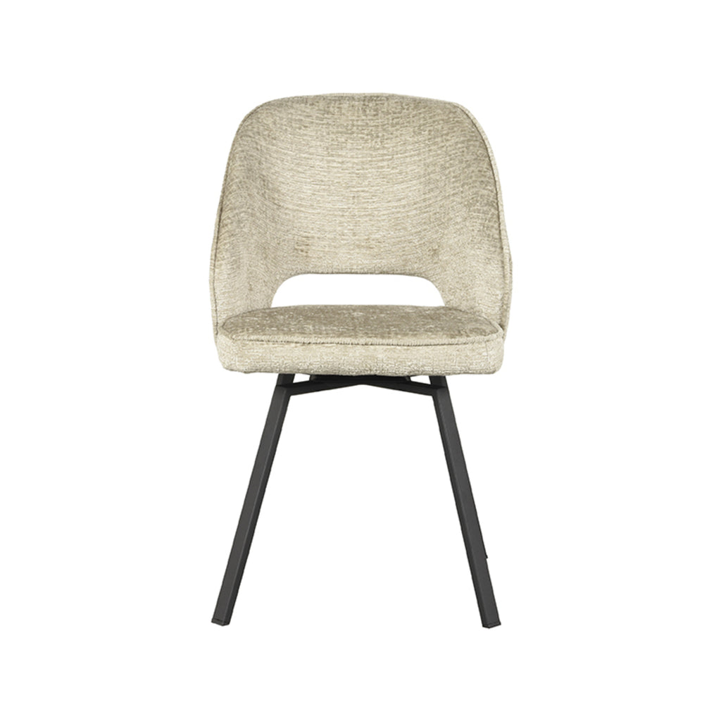Eetkamerstoel Lewis - Beige - Fluweel