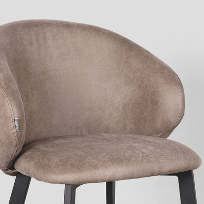 Eetkamerstoel Logan - Taupe - Microfiber