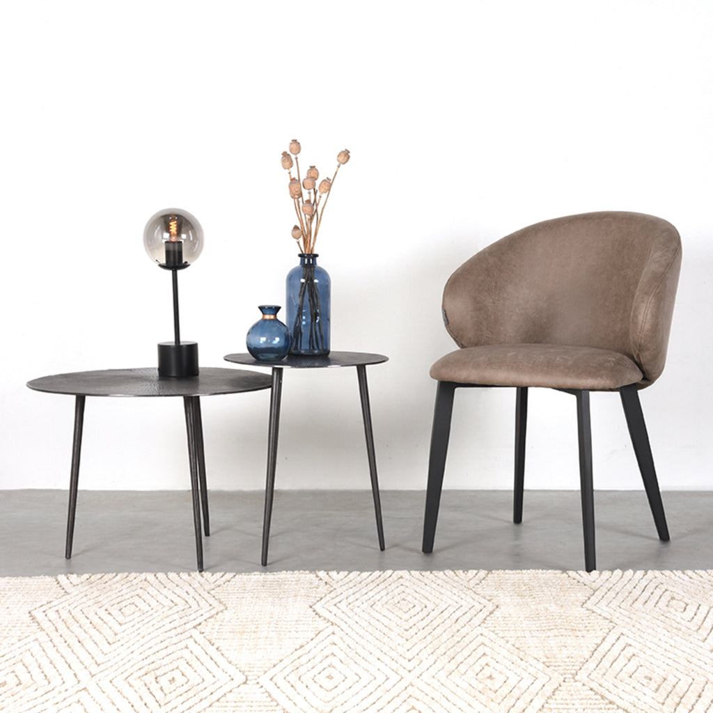 Eetkamerstoel Logan - Taupe - Microfiber