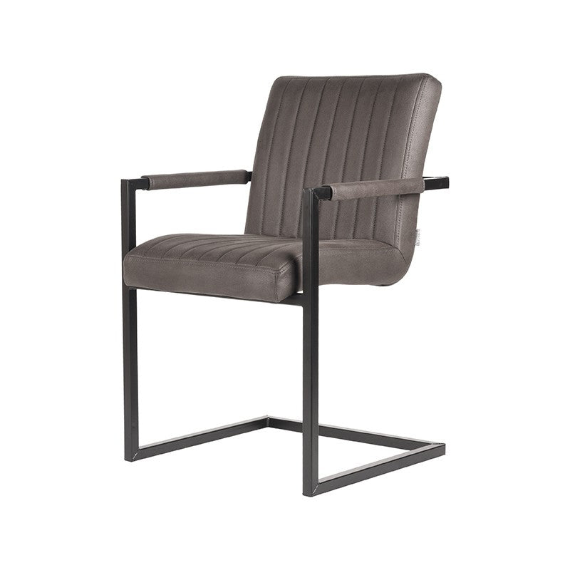 Eetkamerstoel Milo - Antraciet - Microfiber