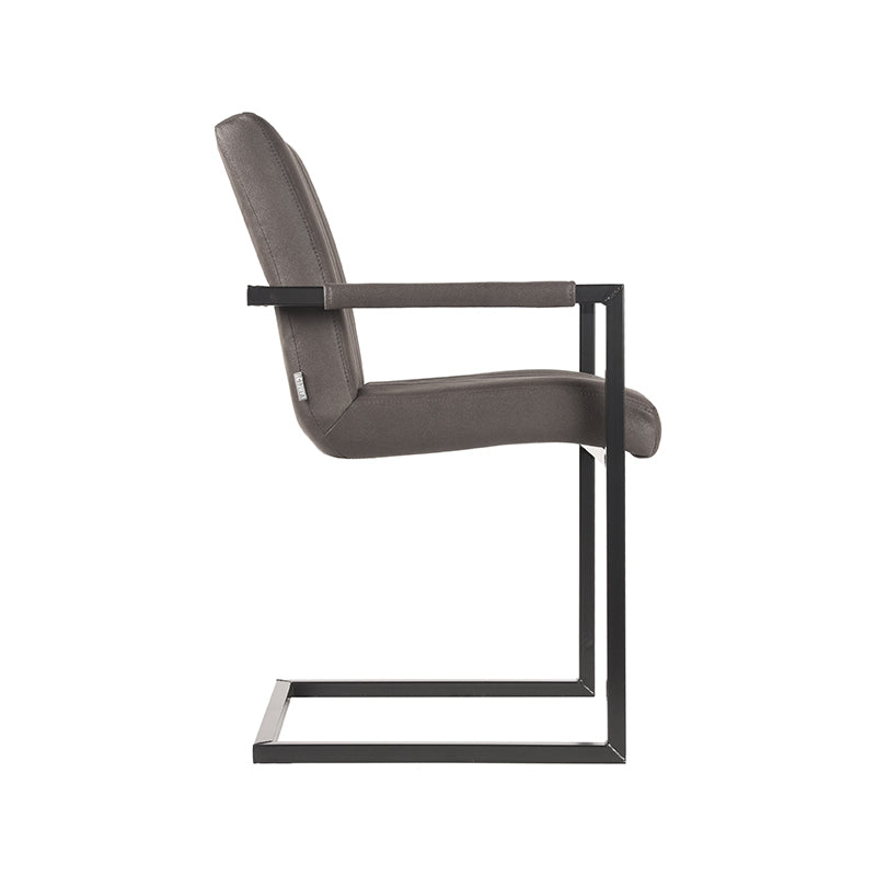 Eetkamerstoel Milo - Antraciet - Microfiber