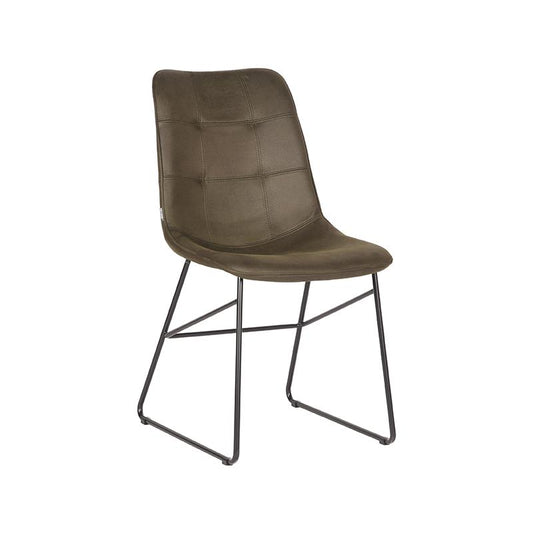 Eetkamerstoel Slim - Army green - Microfiber