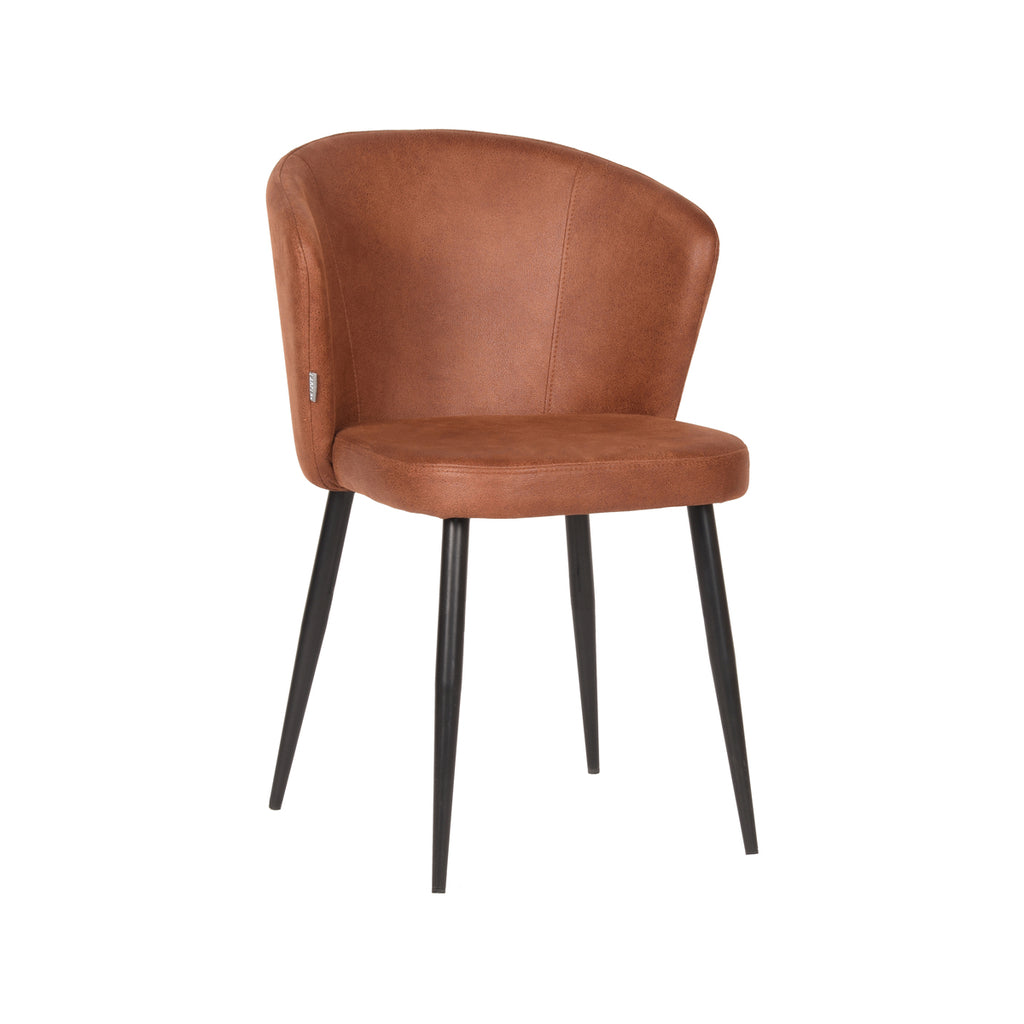 Eetkamerstoel Wave - Cognac - Microfiber