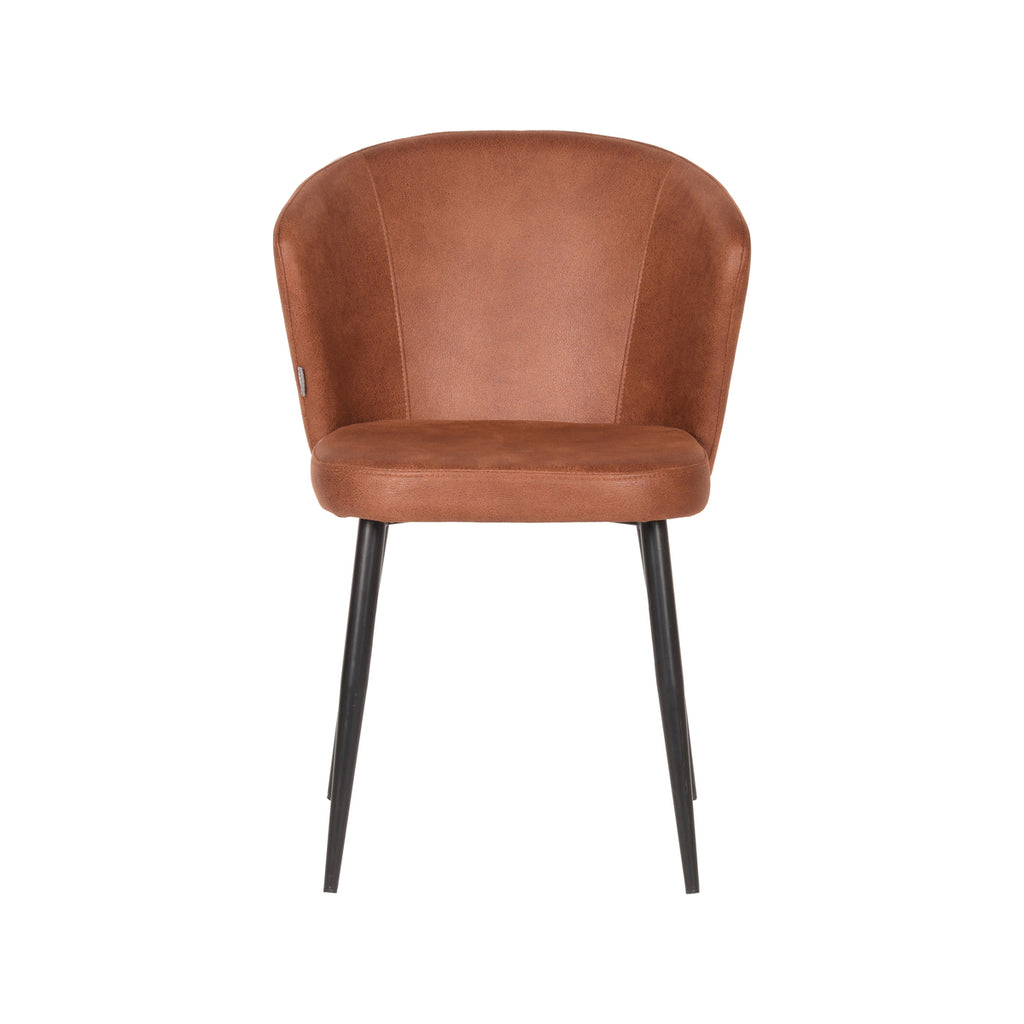 Eetkamerstoel Wave - Cognac - Microfiber