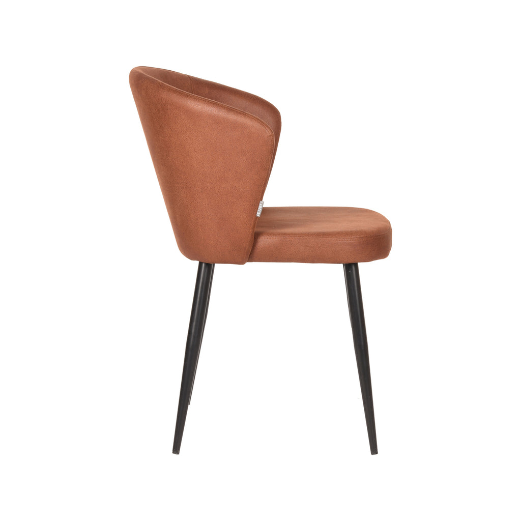 Eetkamerstoel Wave - Cognac - Microfiber