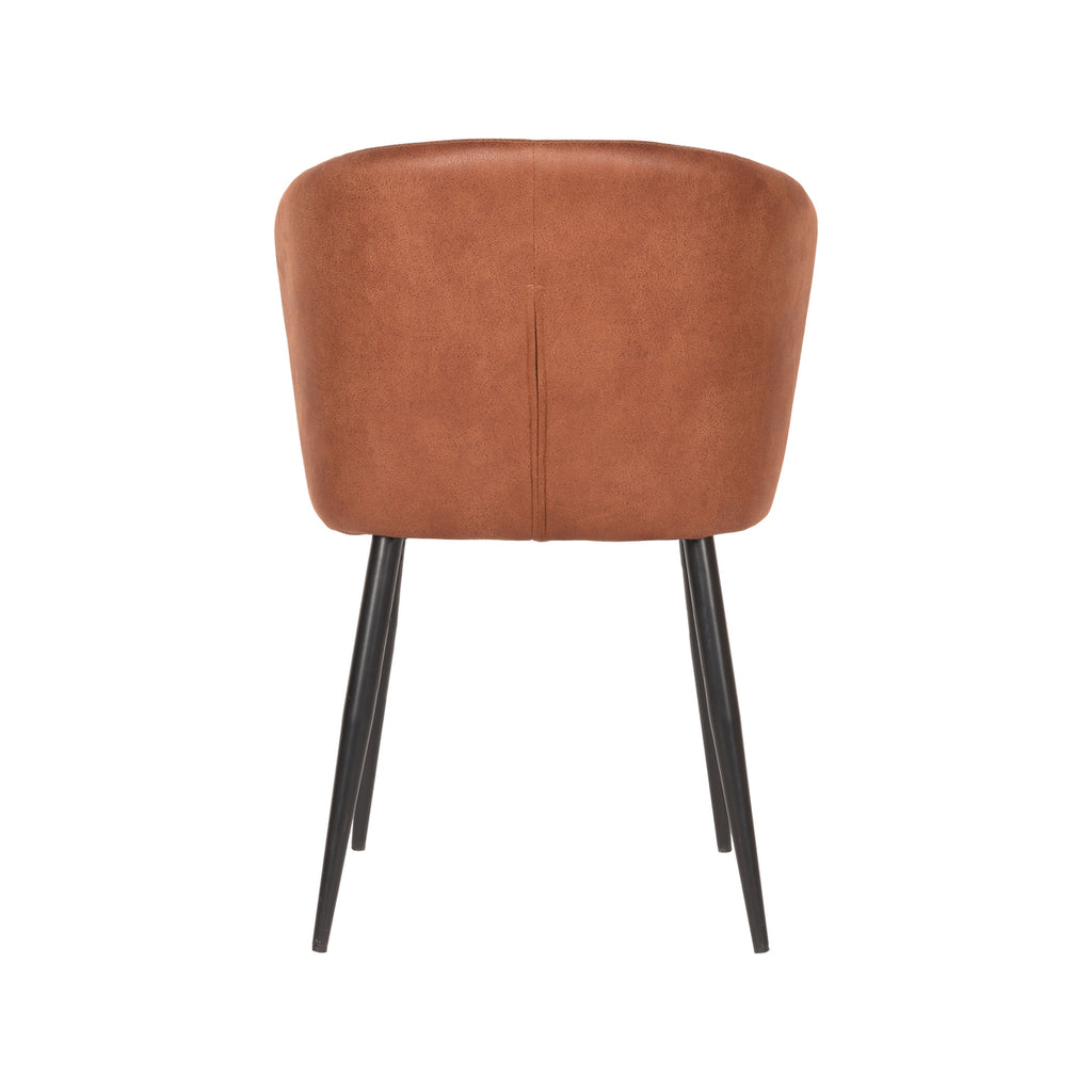 Eetkamerstoel Wave - Cognac - Microfiber