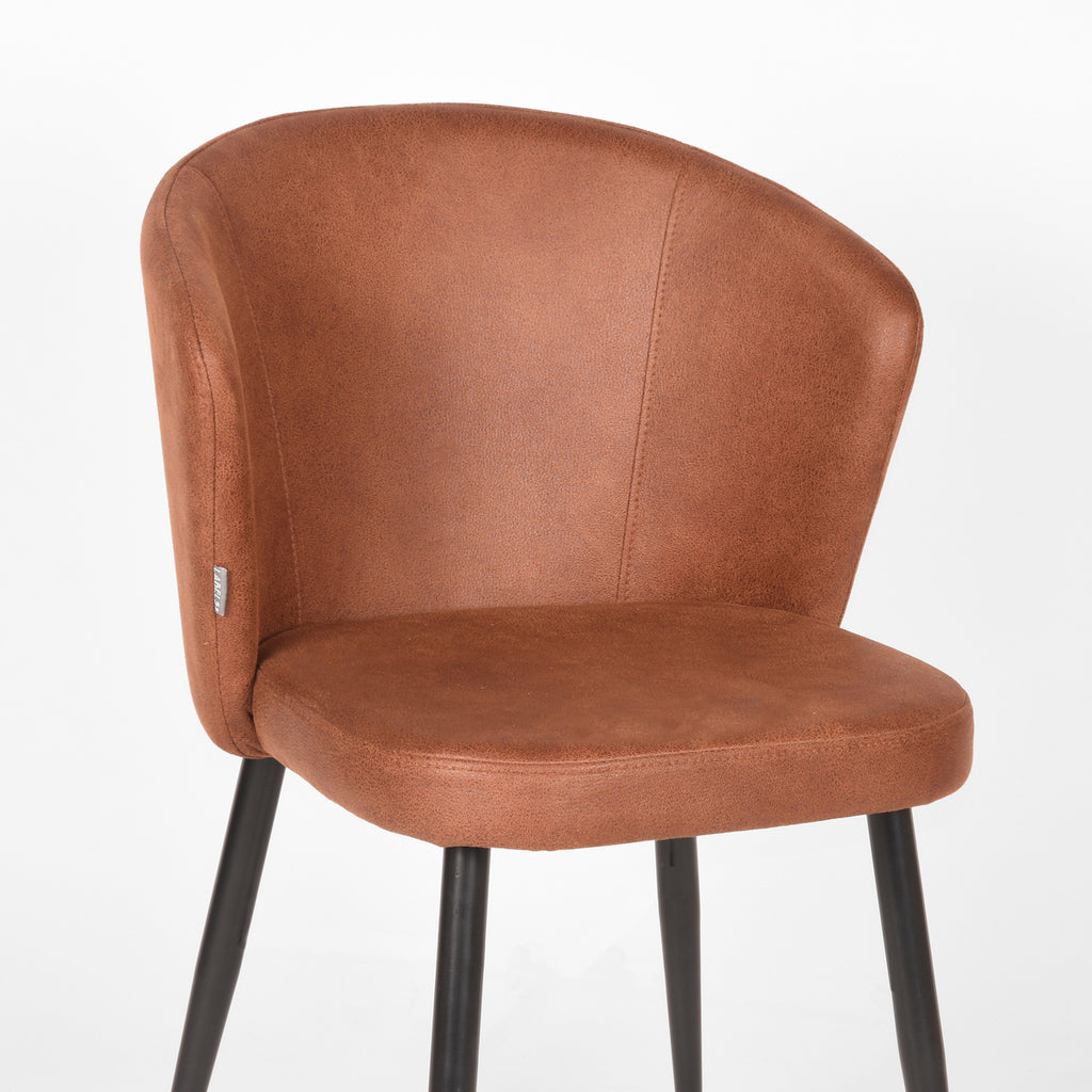 Eetkamerstoel Wave - Cognac - Microfiber