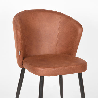 Eetkamerstoel Wave - Cognac - Microfiber