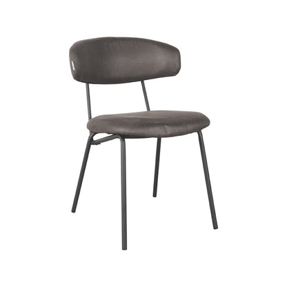 Eetkamerstoel Zack - Antraciet - Microfiber