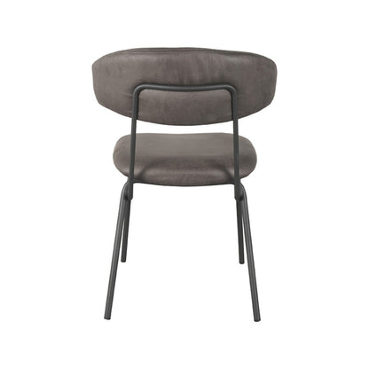 Eetkamerstoel Zack - Antraciet - Microfiber