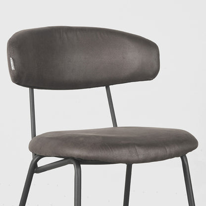 Eetkamerstoel Zack - Antraciet - Microfiber