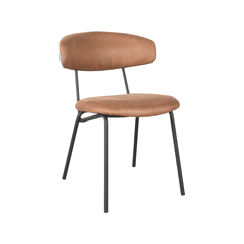Eetkamerstoel Zack - Cognac - Microfiber