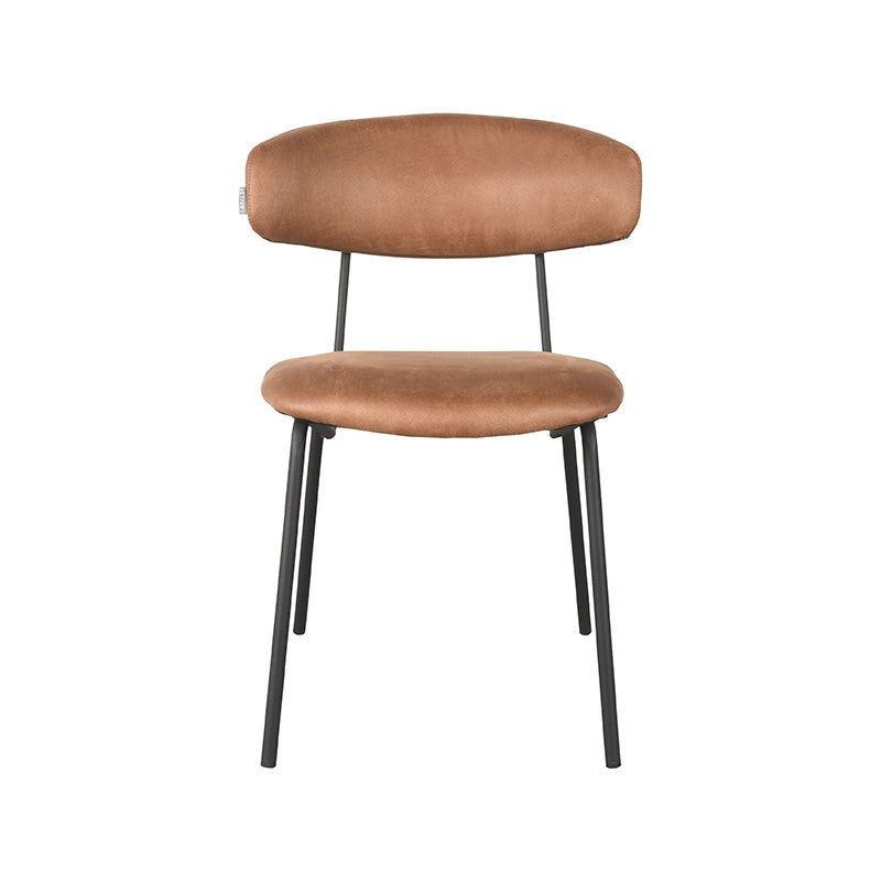 Eetkamerstoel Zack - Cognac - Microfiber