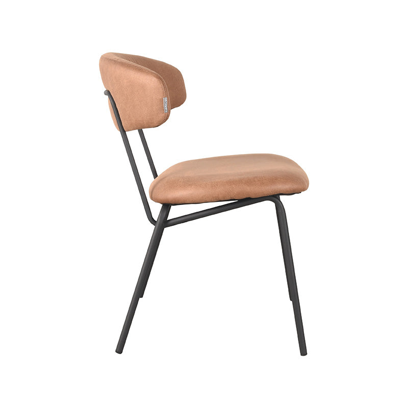 Eetkamerstoel Zack - Cognac - Microfiber