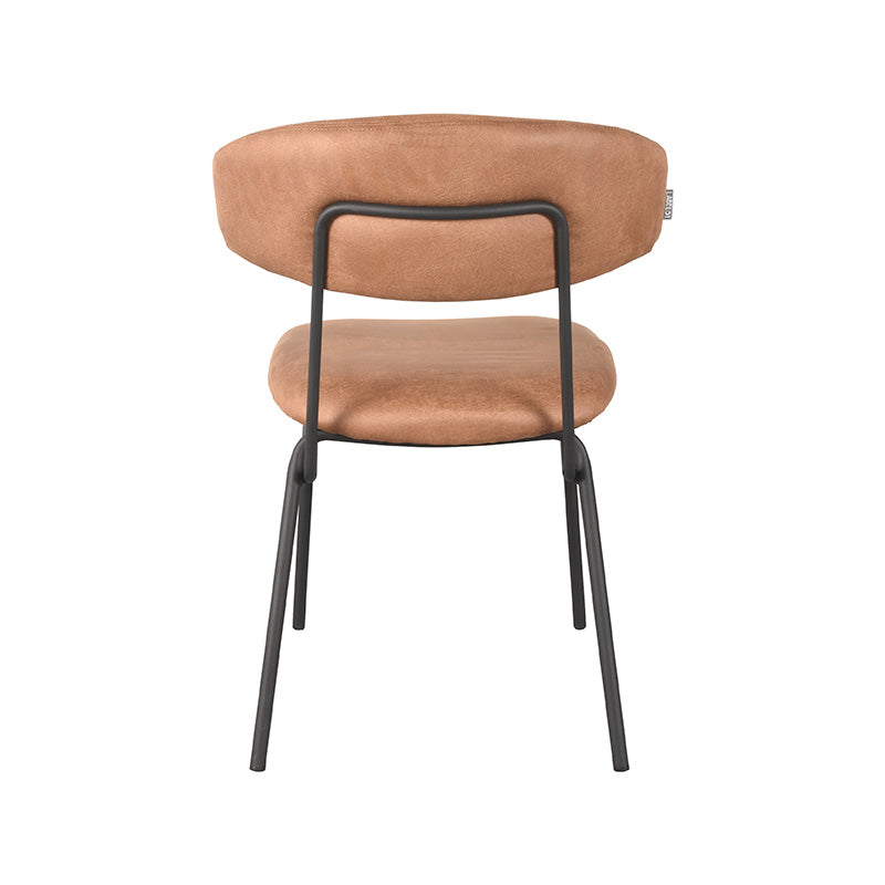 Eetkamerstoel Zack - Cognac - Microfiber