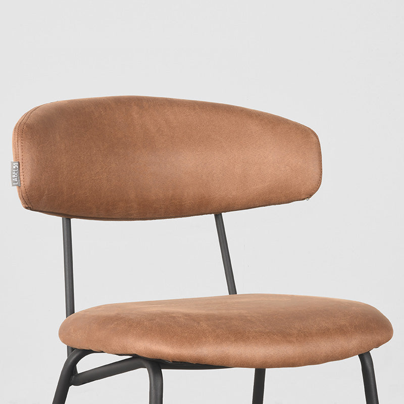 Eetkamerstoel Zack - Cognac - Microfiber