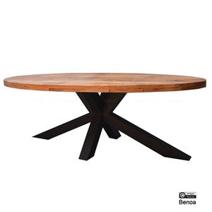 Eettafel Ovaal met Spinpoot 3+3 220