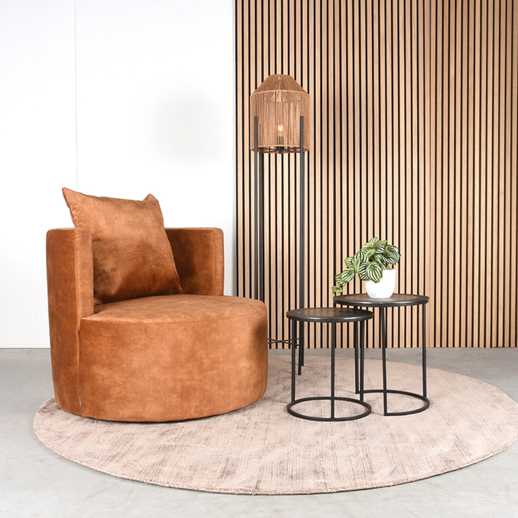 Fauteuil Evy - Oker - Velours
