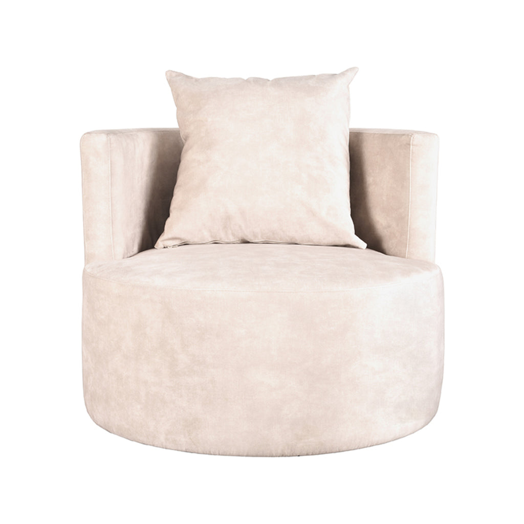 Fauteuil Evy - Naturel - Velours