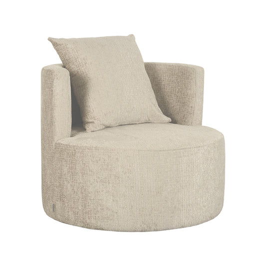 Fauteuil Evy - Beige - Fluweel