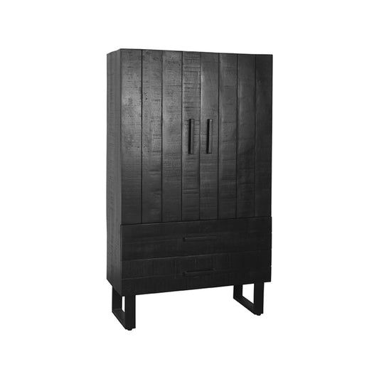 Bergkast Kast - Zwart - Mangohout - 2-Deurs