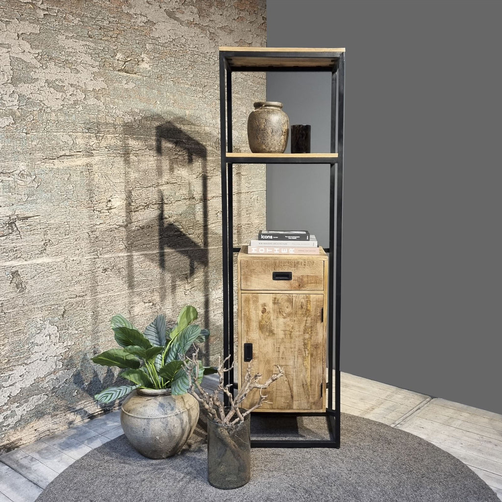 Len 1 Door 1 Drawer Bookshelf 60