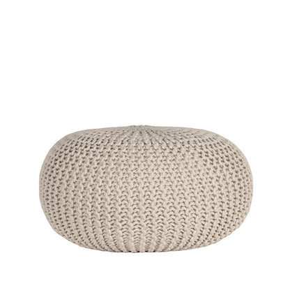 Poef Knitted - Naturel - Katoen - L