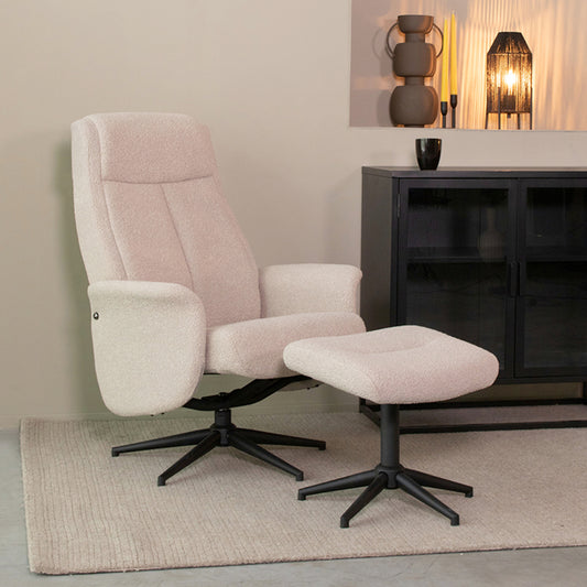 Relaxfauteuil Bergen + Ottomane 77x76x105 cm