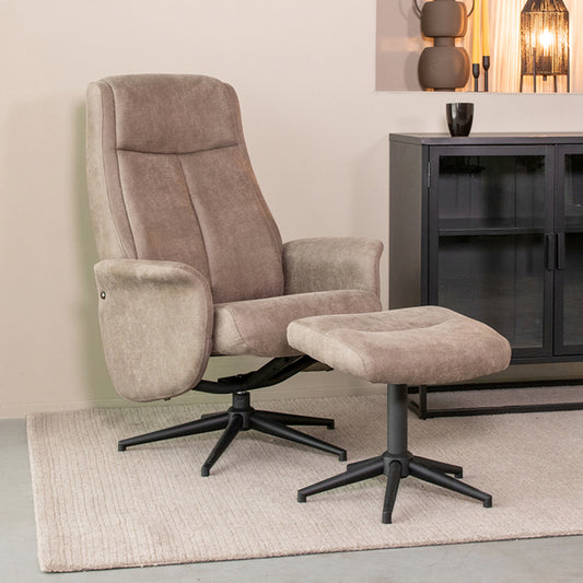 Relaxfauteuil Bergen + Ottomane 77x76x105 cm