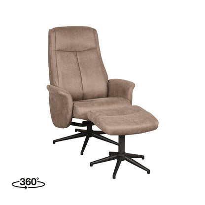 Relaxfauteuil Bergen + Ottomane 77x76x105 cm