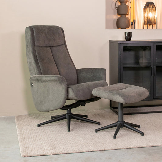 Relaxfauteuil Bergen + Ottomane 77x76x105 cm